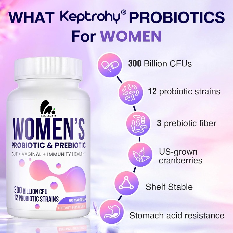 Probiotic 60 Billion - Vrouwelijke vaginale probiotica -300 miljard CFU-prebiotica,