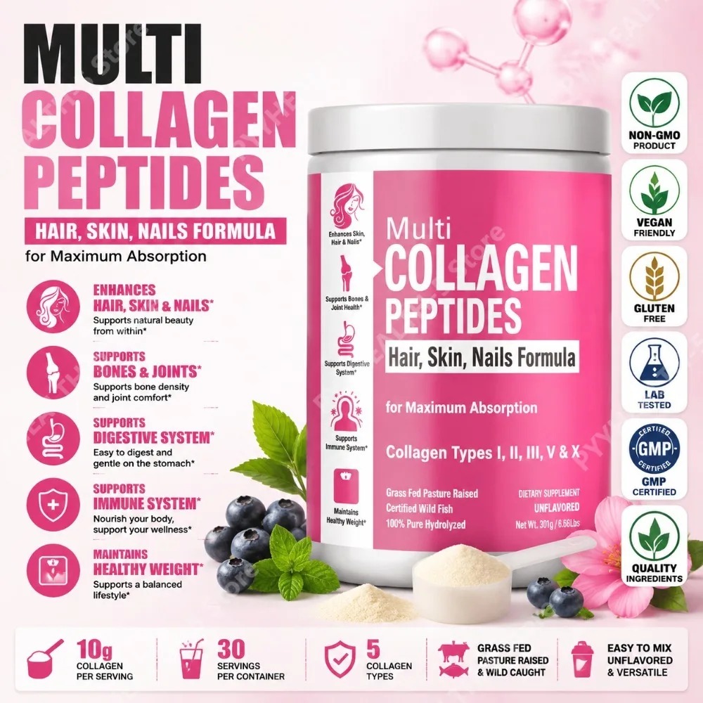 Digestive Enzyme Blend - Gehydrolyseerd Multi Collageen Poeder met Type
