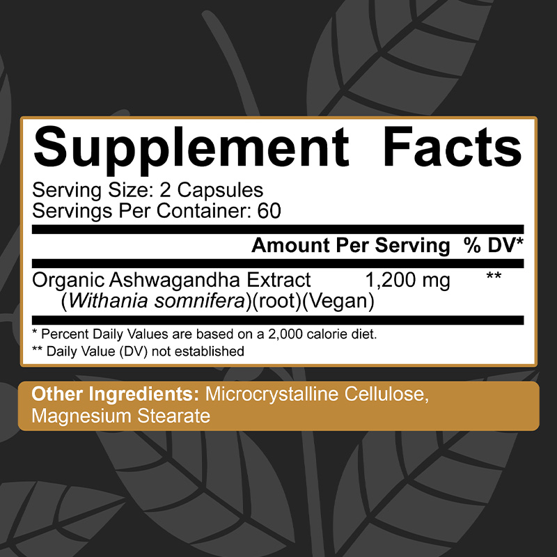 Ashwagandha Extract Root - Biologische Ashwagandha-capsule - Verbeter de slaapgezondheid,