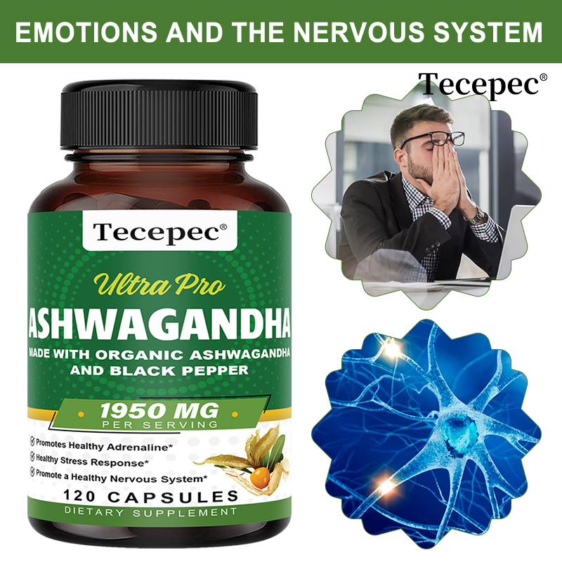 Ashwagandha Extract Root - Biologische Ashwagandha Wortel Extract Capsules 1950mg,