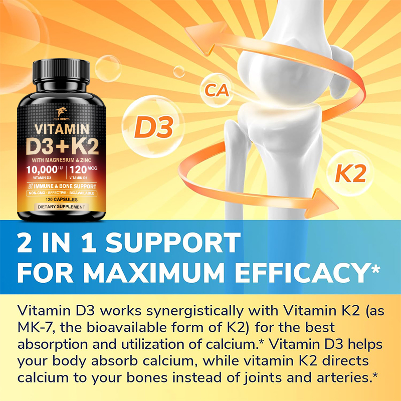 10000IE Vitamin D3 K2-suppleme - Nutrition Zinc recensie en prijs