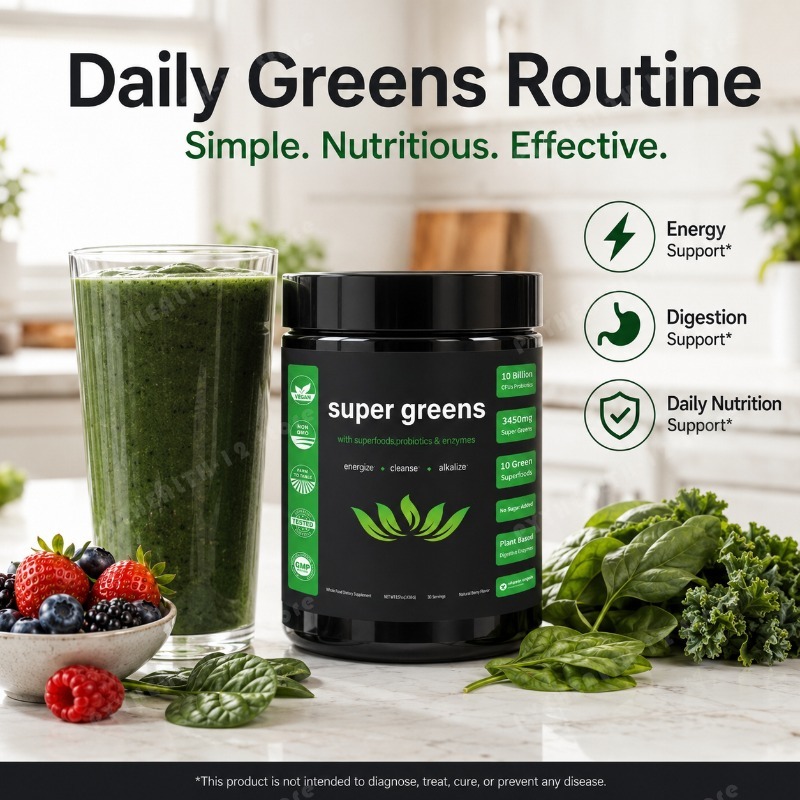Super Greens Poeder met Fruit  - Digestive Enzyme Blend recensie en prijs