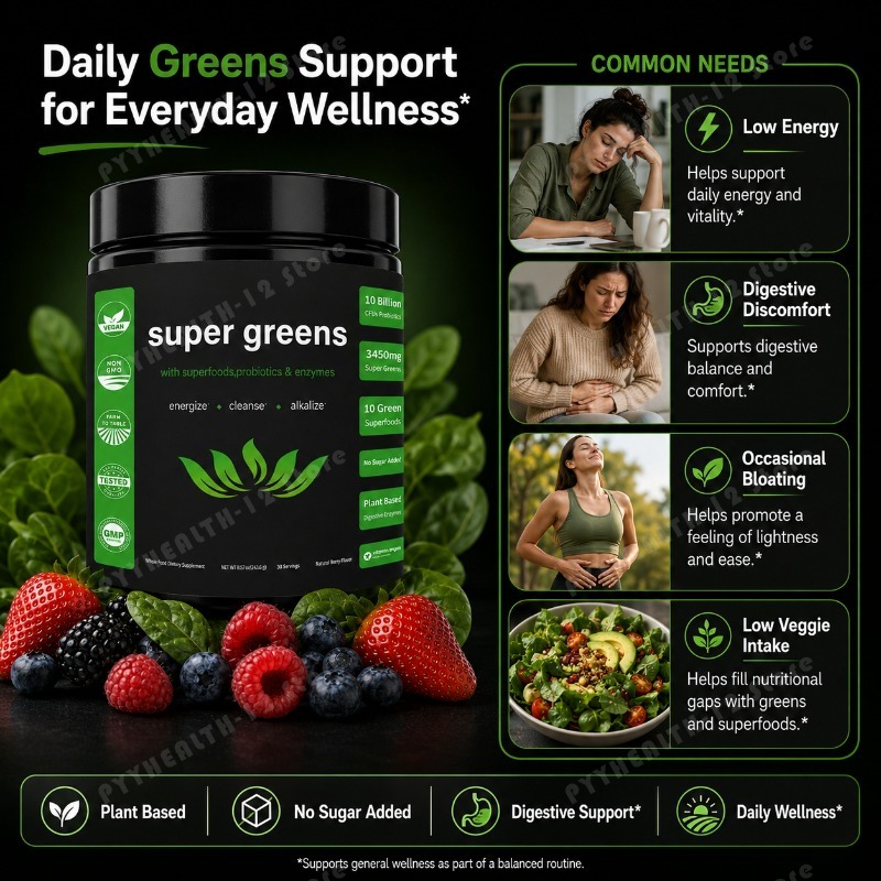 Super Greens Poeder met Fruit  - Digestive Enzyme Blend recensie en prijs